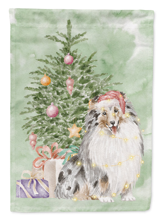 Buy this Sheltie Merle Christmas Presents and Tree Garden Flag