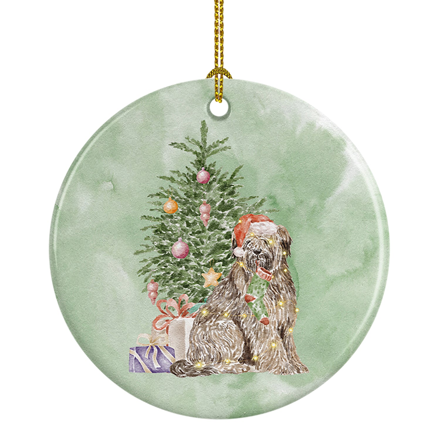 Buy this Briard Christmas Presents and Tree Ceramic Ornament
