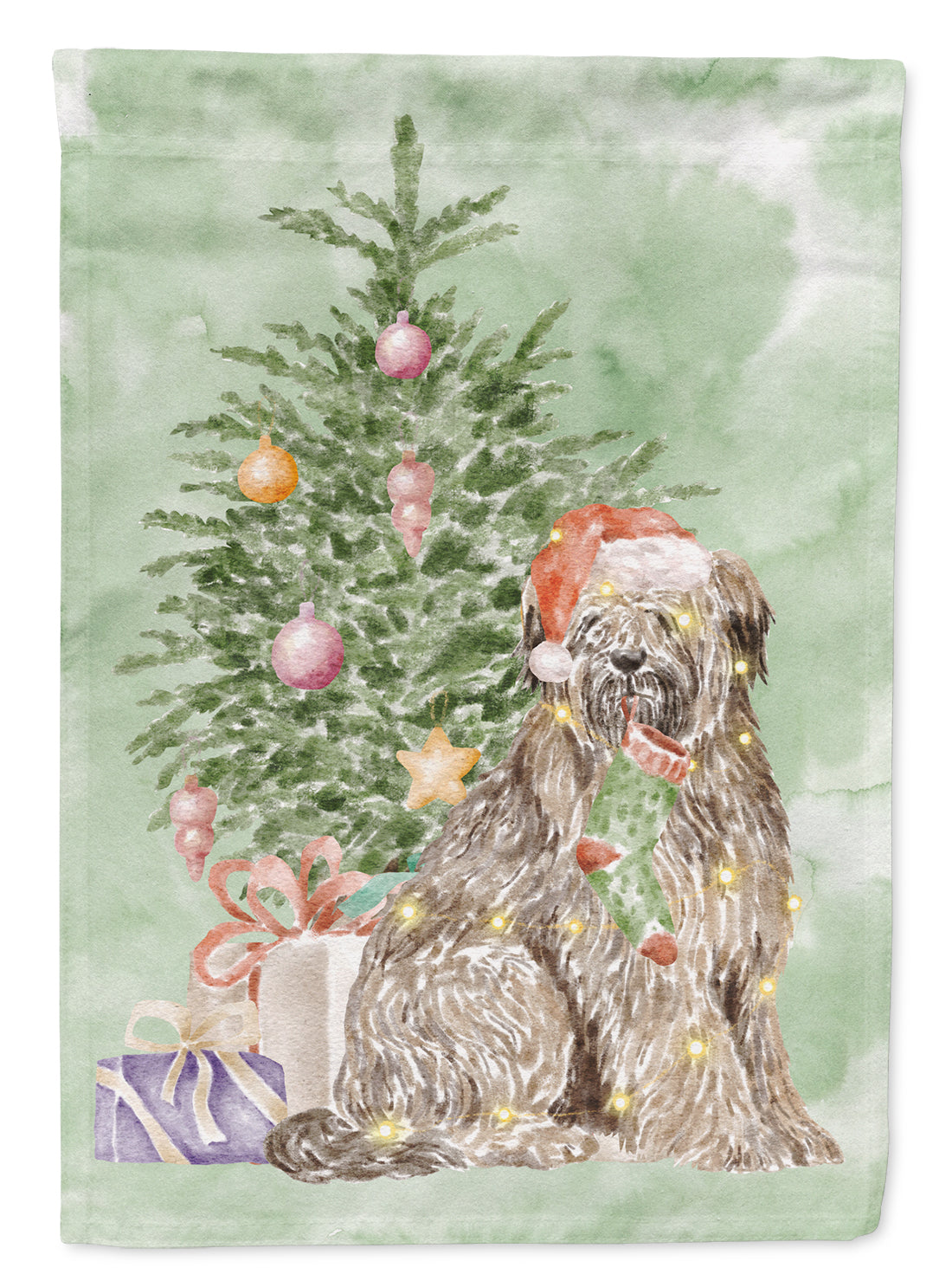 Buy this Briard Christmas Presents and Tree Garden Flag