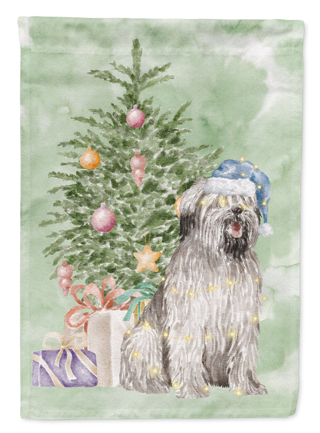 Buy this Briard #2 Christmas Presents and Tree Garden Flag