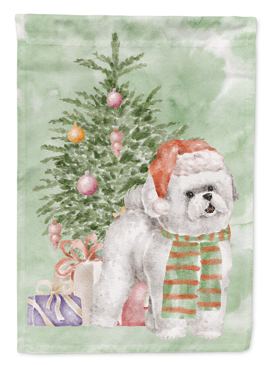 Buy this Bichon Frise Red Hat Christmas Presents and Tree Garden Flag