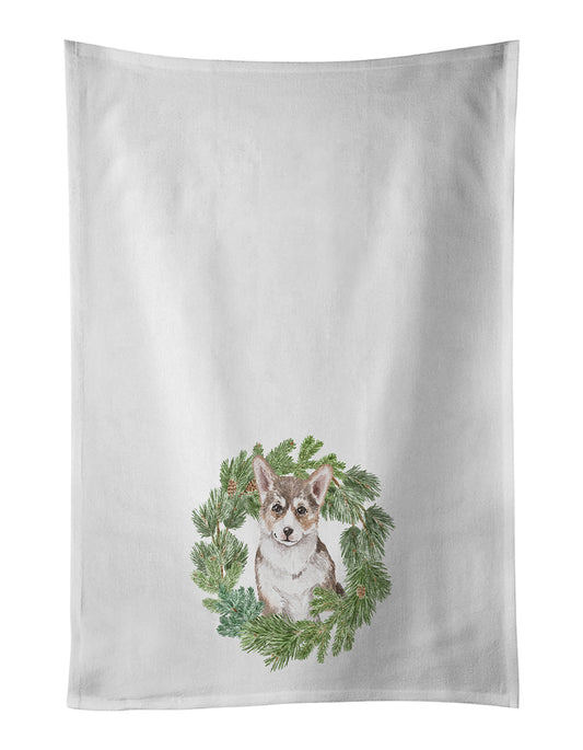 Buy this Corgi Puppy Sable Christmas Wreath Kitchen Towel Set of 2