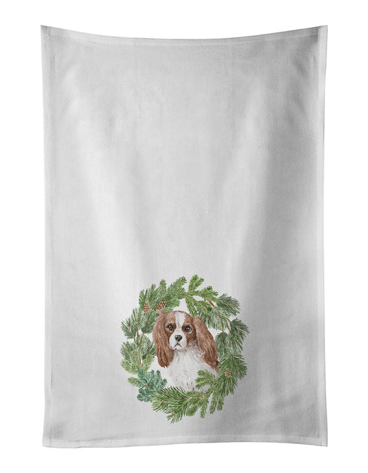 Buy this Cavalier Spaniel Blenheim Christmas Wreath Kitchen Towel Set of 2