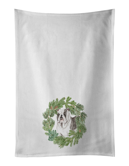Buy this Bulldog Brindled Christmas Wreath Kitchen Towel Set of 2