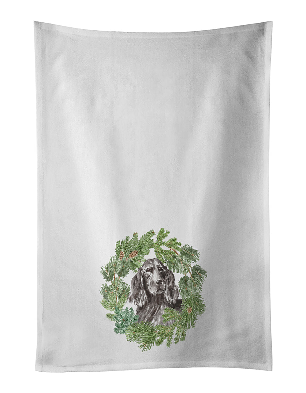 Buy this Cocker Spaniel Black Christmas Wreath Kitchen Towel Set of 2