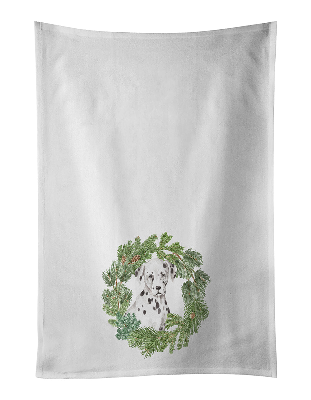 Buy this Dalmatian Puppy Christmas Wreath Kitchen Towel Set of 2