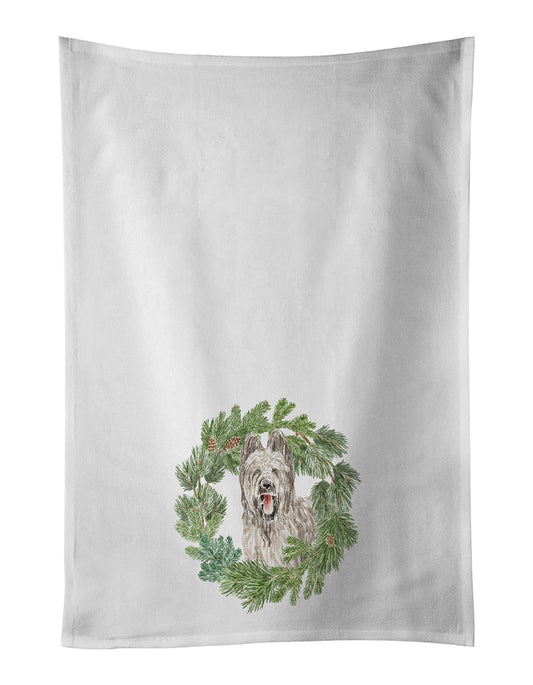Buy this Briard Smiling Ears Up Christmas Wreath Kitchen Towel Set of 2