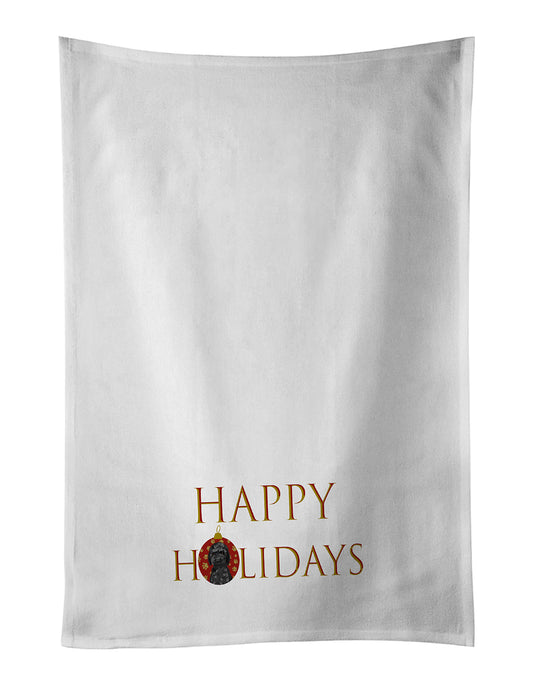 Buy this Doodle Black #2 Happy Holidays Kitchen Towel Set of 2