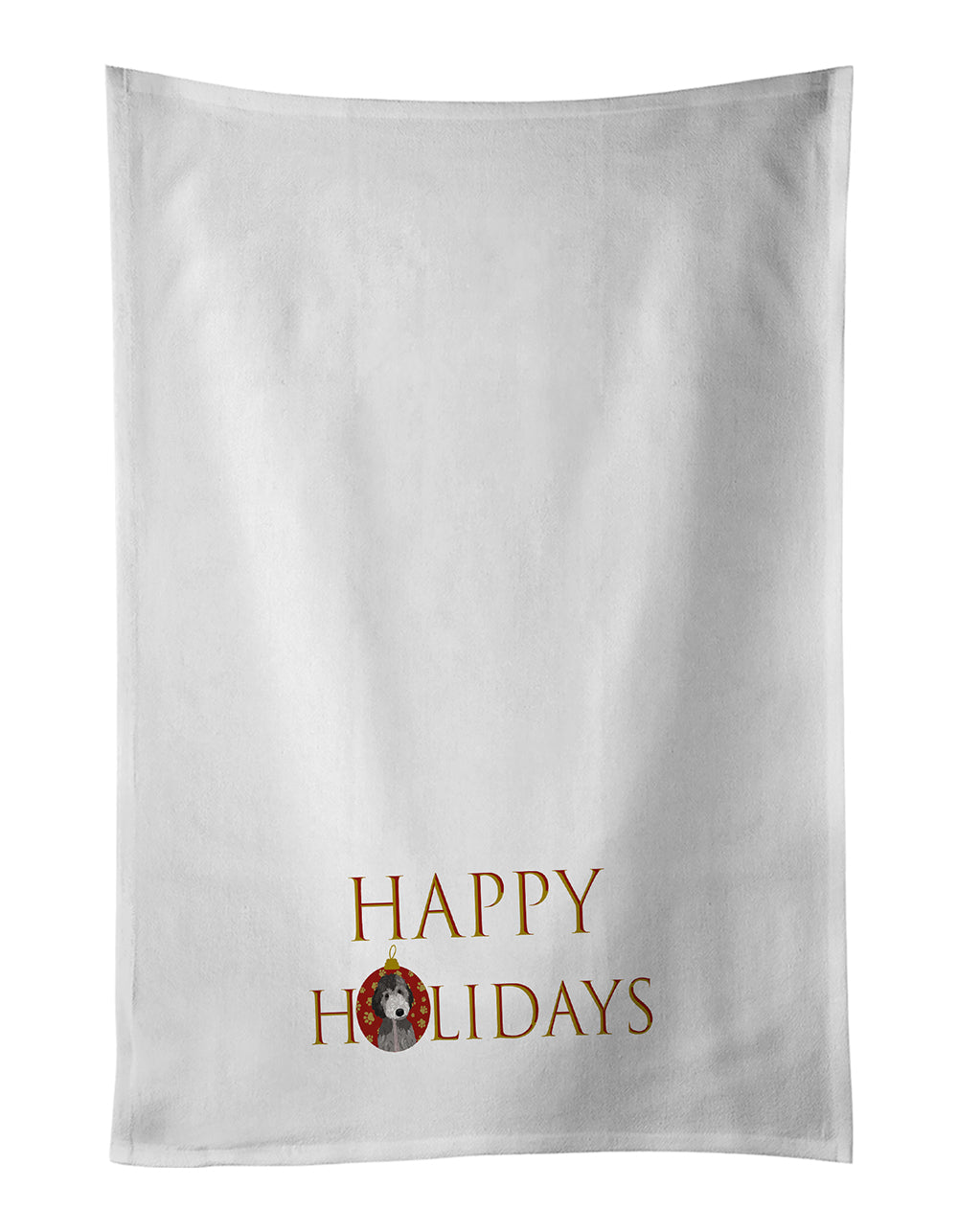 Buy this Doodle Silver #1 Happy Holidays Kitchen Towel Set of 2