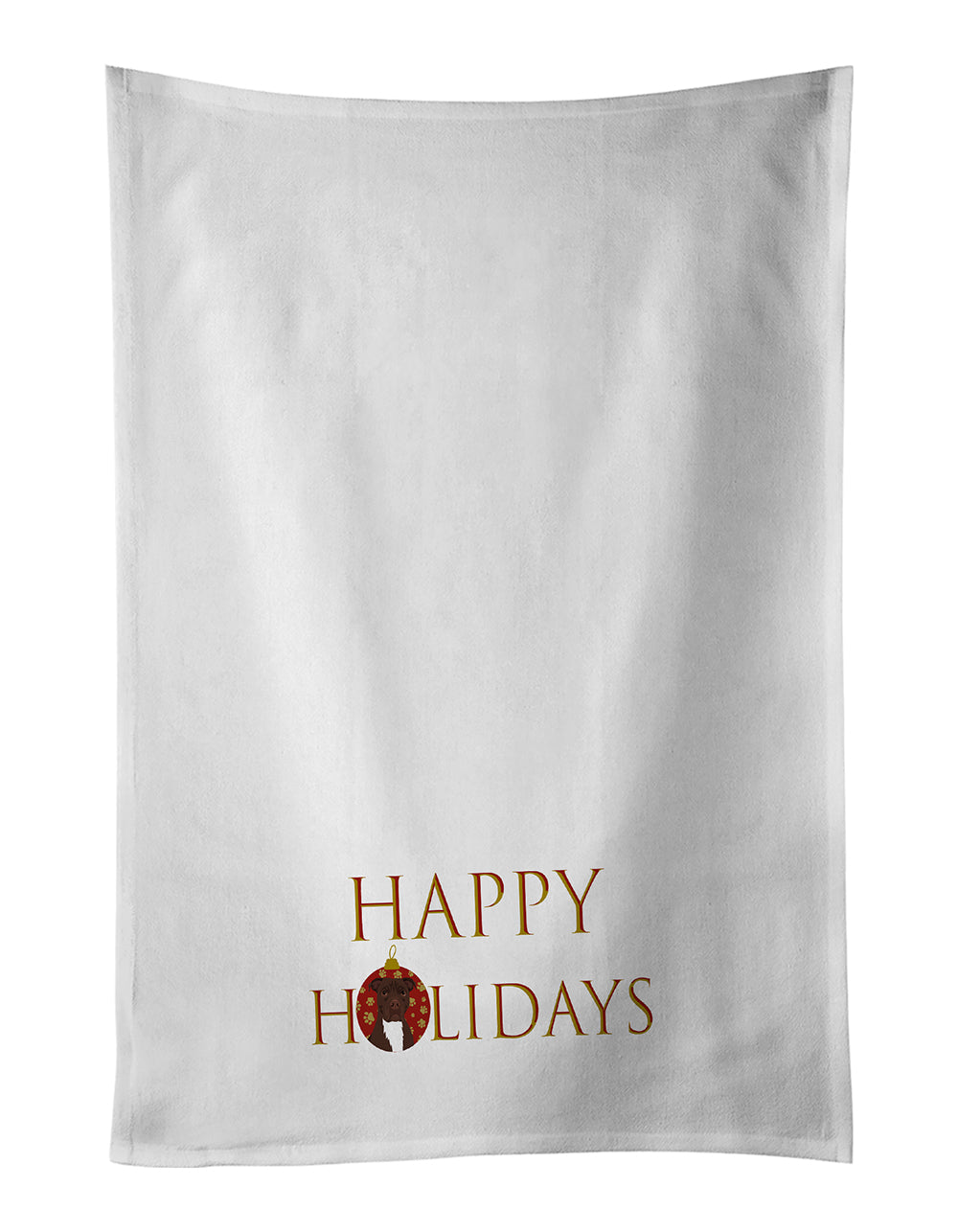 Buy this Pit Bull Chocolate Happy Holidays Kitchen Towel Set of 2