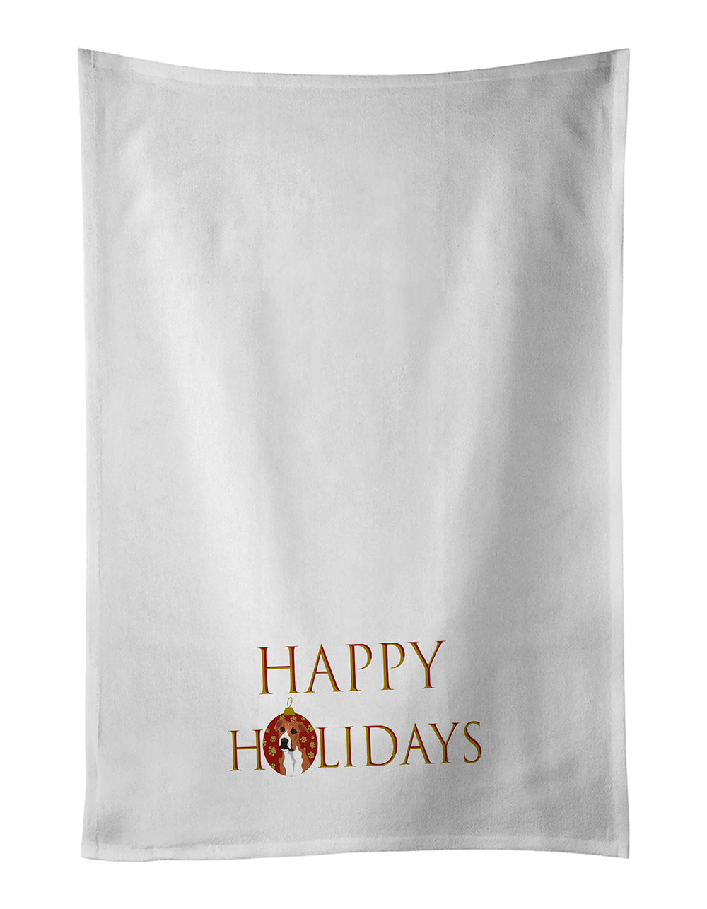 Buy this Pit Bull Fawn #3 Happy Holidays Kitchen Towel Set of 2