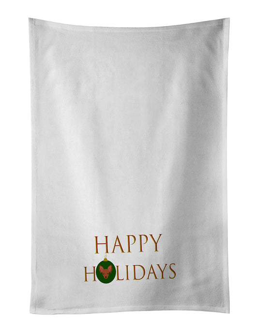 Buy this Russian Tor Terrier - Dog Face Happy Holidays Christmas Kitchen Towel Set of 2