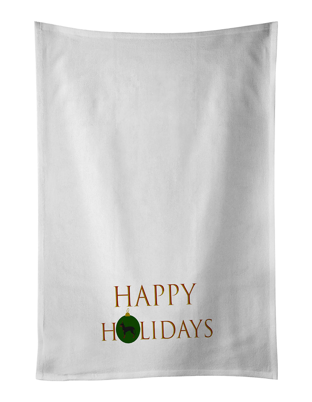 Buy this English Toy Terrier #1 Happy Holidays Kitchen Towel Set of 2