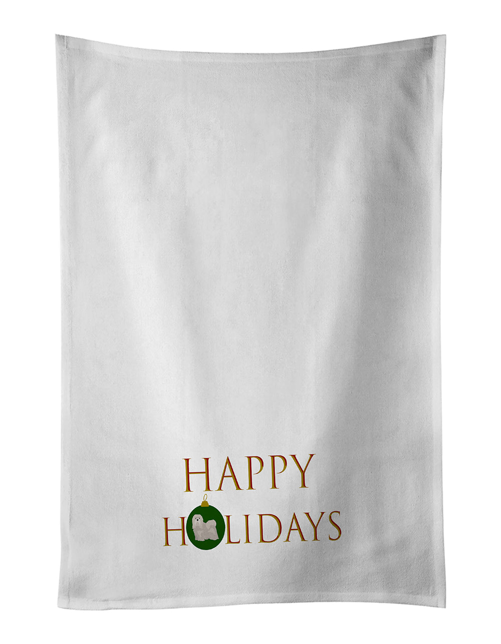 Buy this Lhasa Apso #2 Happy Holidays Kitchen Towel Set of 2