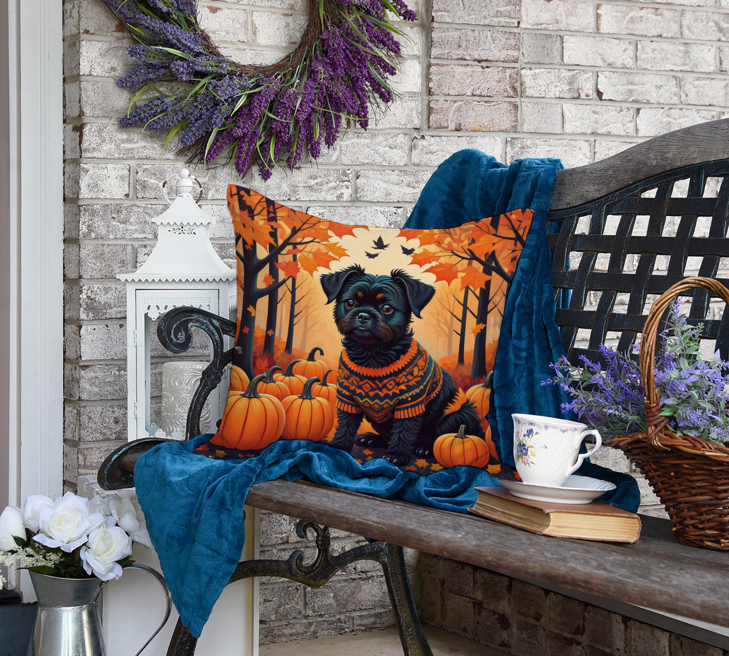 Affenpinscher Fall Throw Pillow