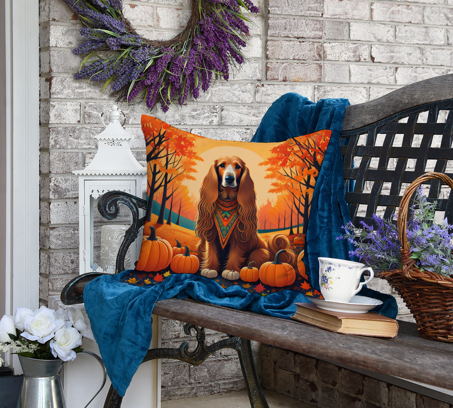 Afghan Hound Fall Throw Pillow