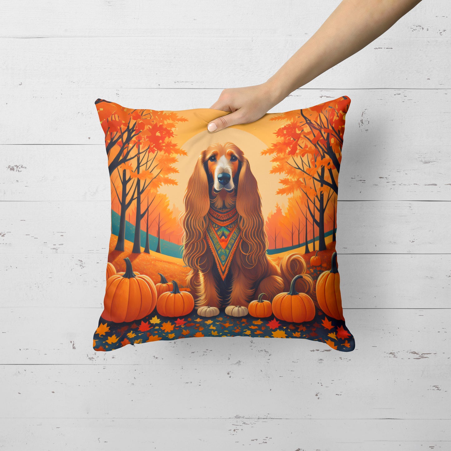 Afghan Hound Fall Throw Pillow