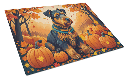 Buy this Airedale Terrier Fall Glass Cutting Board