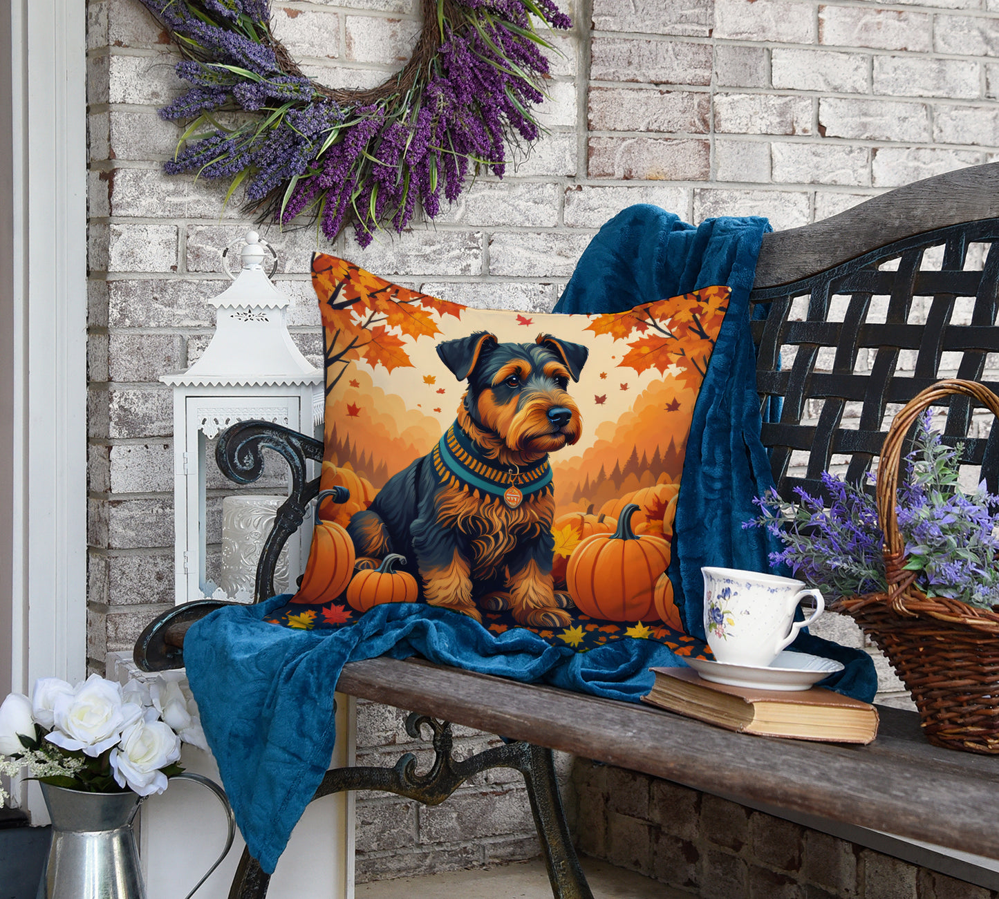 Airedale Terrier Fall Throw Pillow