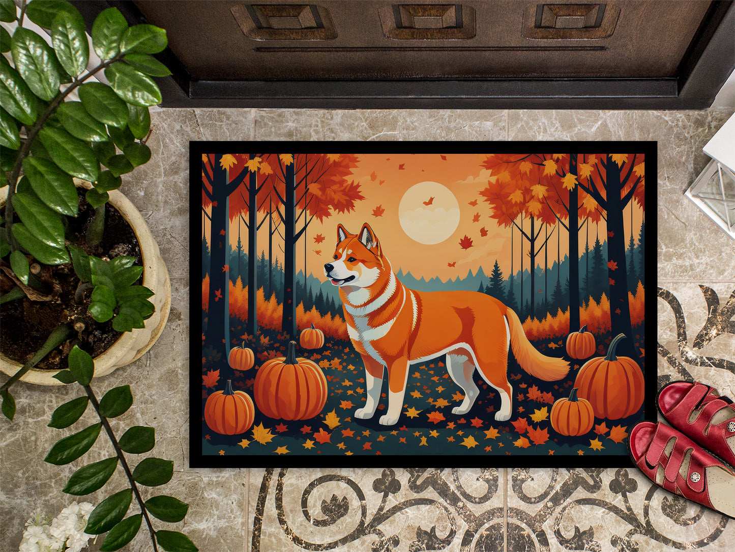 Akita Fall Doormat