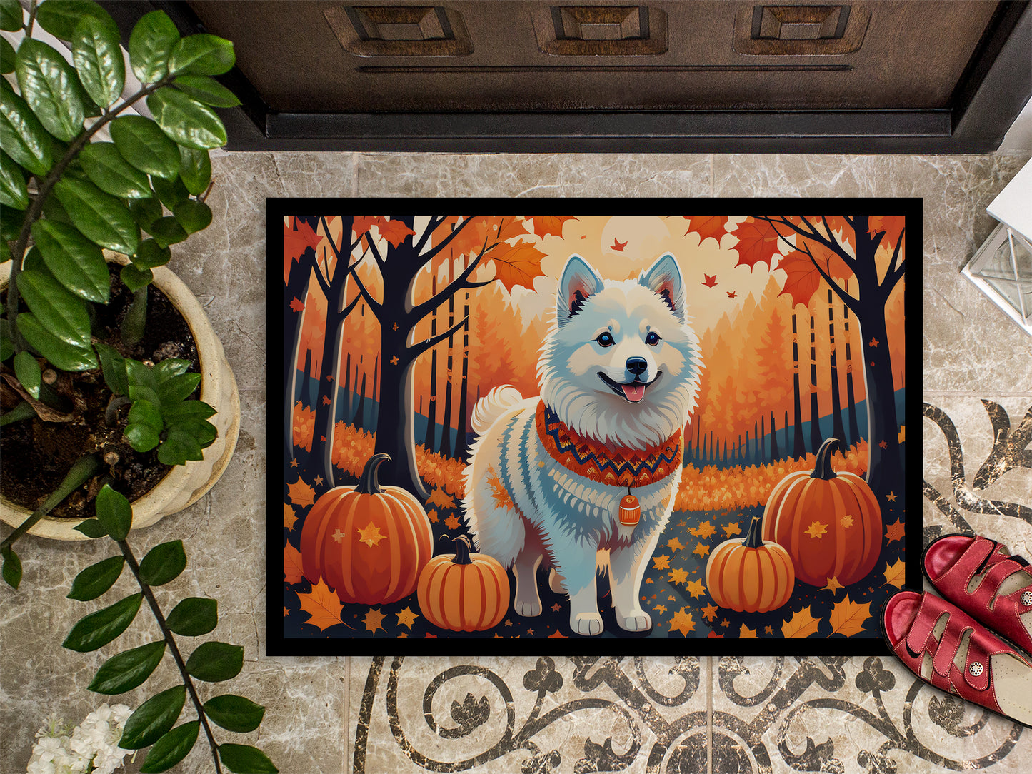 American Eskimo Fall Doormat