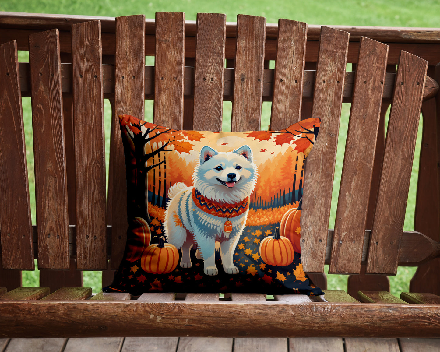 American Eskimo Fall Throw Pillow