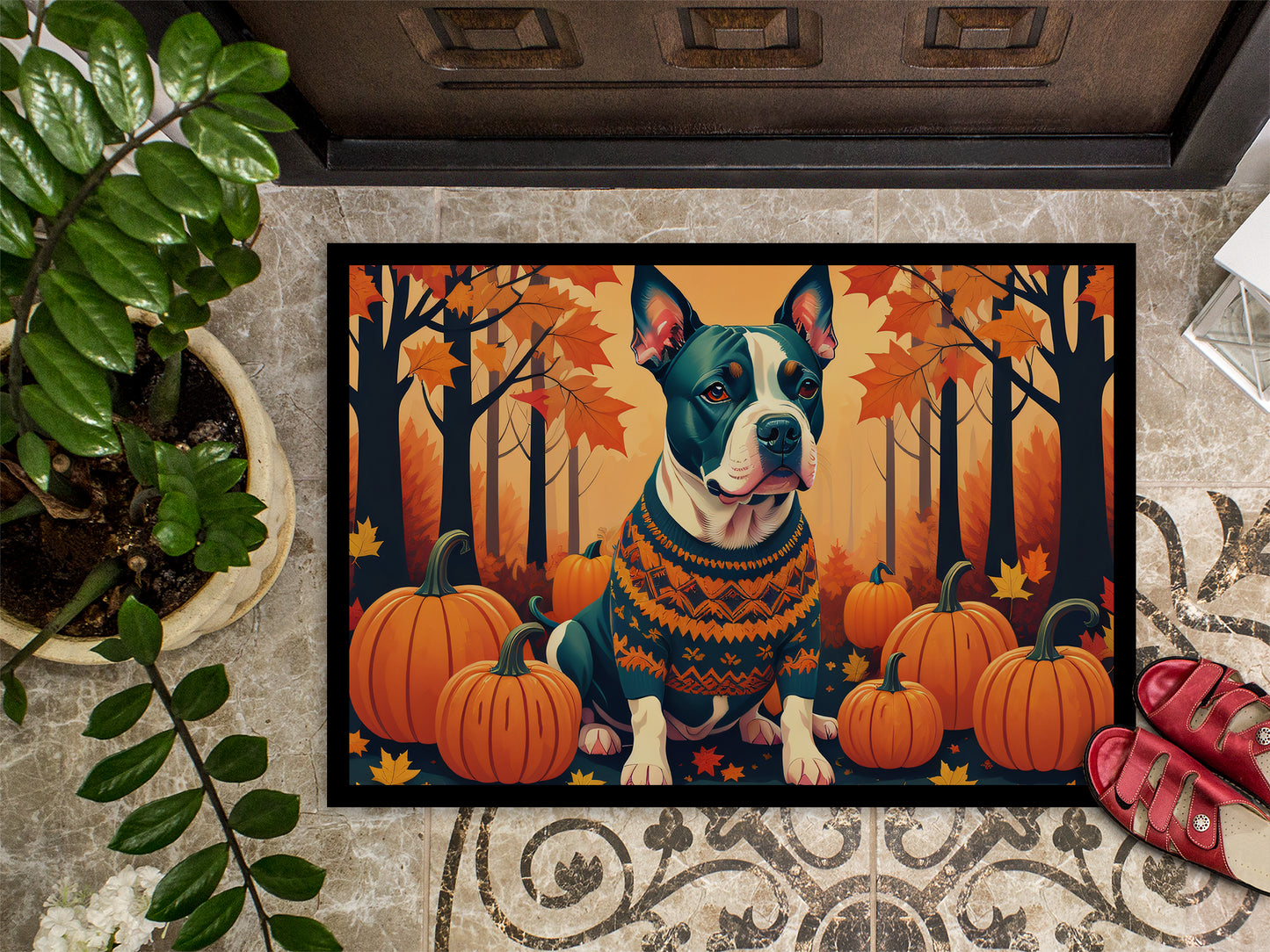 Pit Bull Terrier Fall Doormat