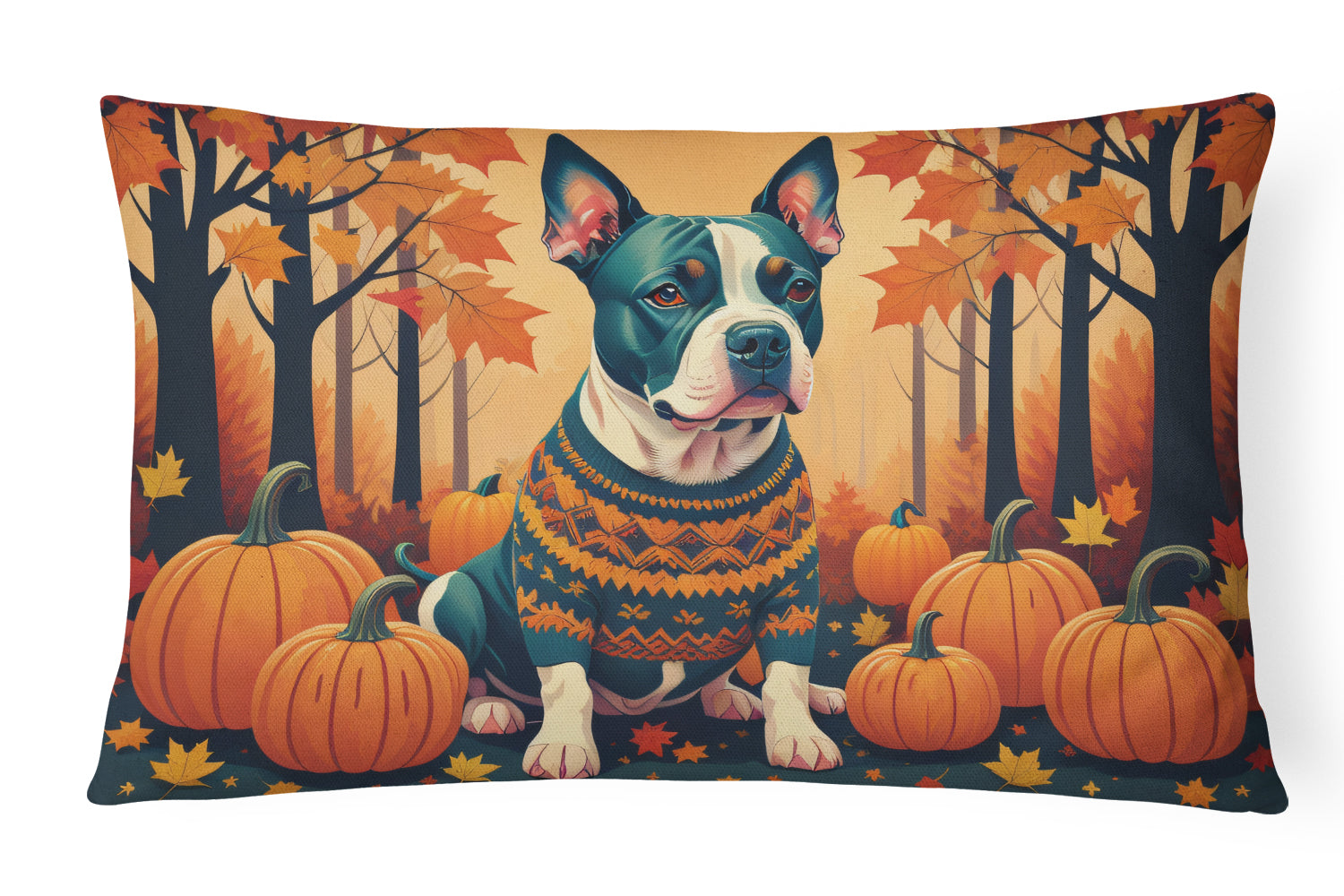 Buy this Pit Bull Terrier Fall Throw Pillow