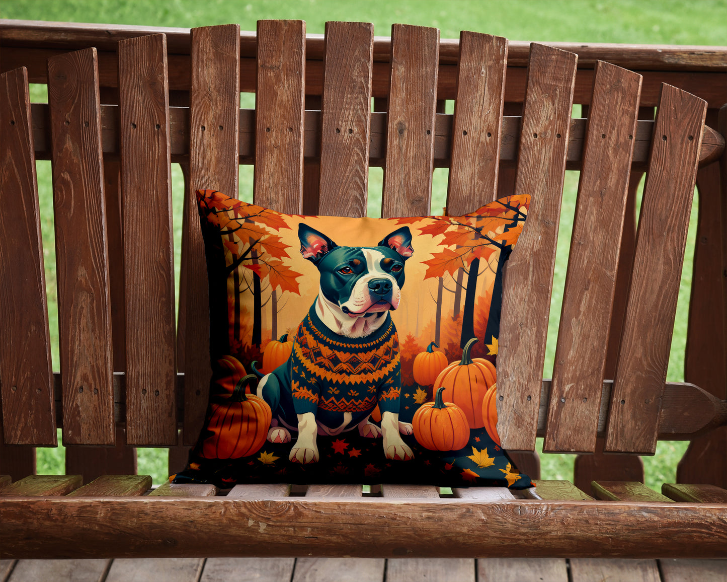 Pit Bull Terrier Fall Throw Pillow