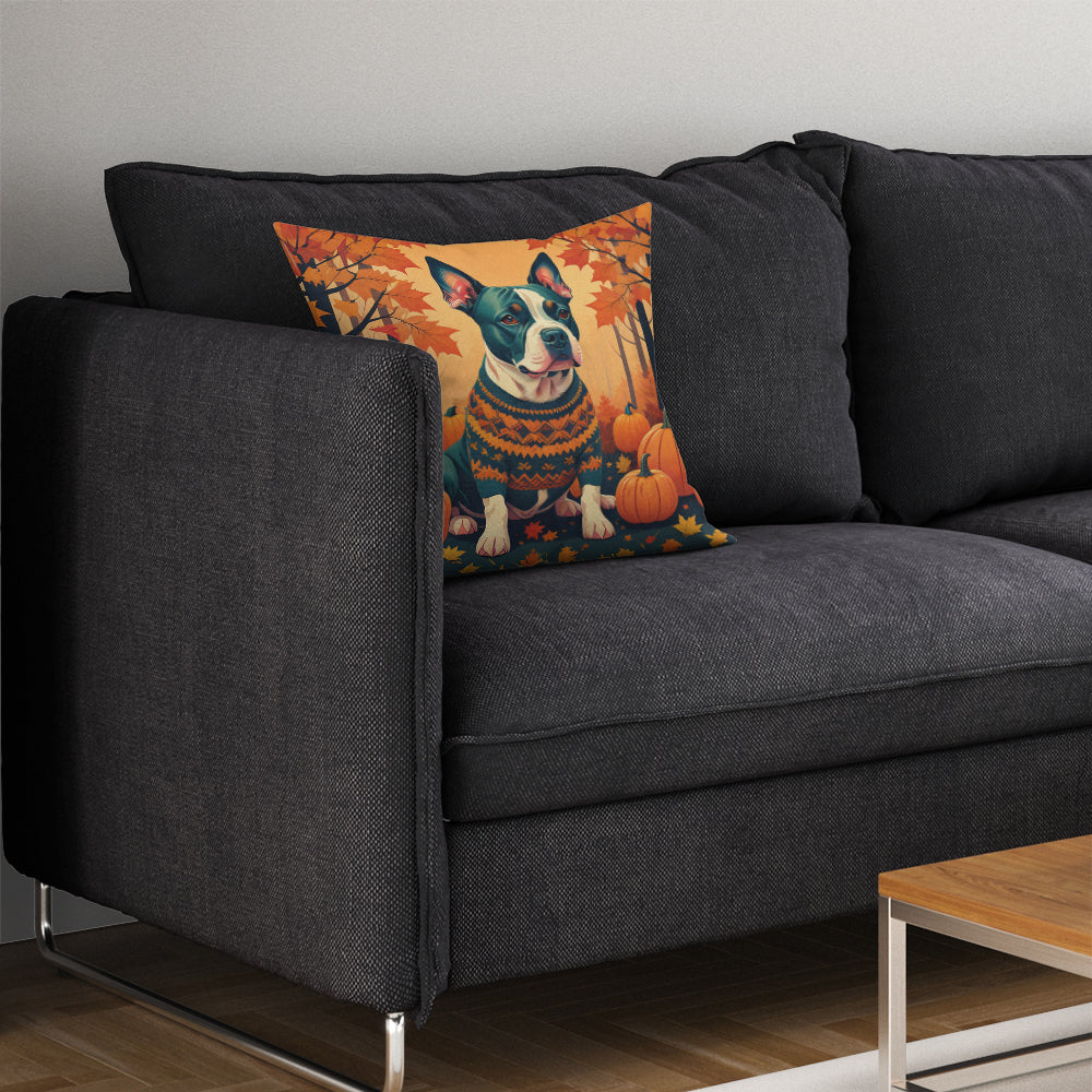 Pit Bull Terrier Fall Throw Pillow