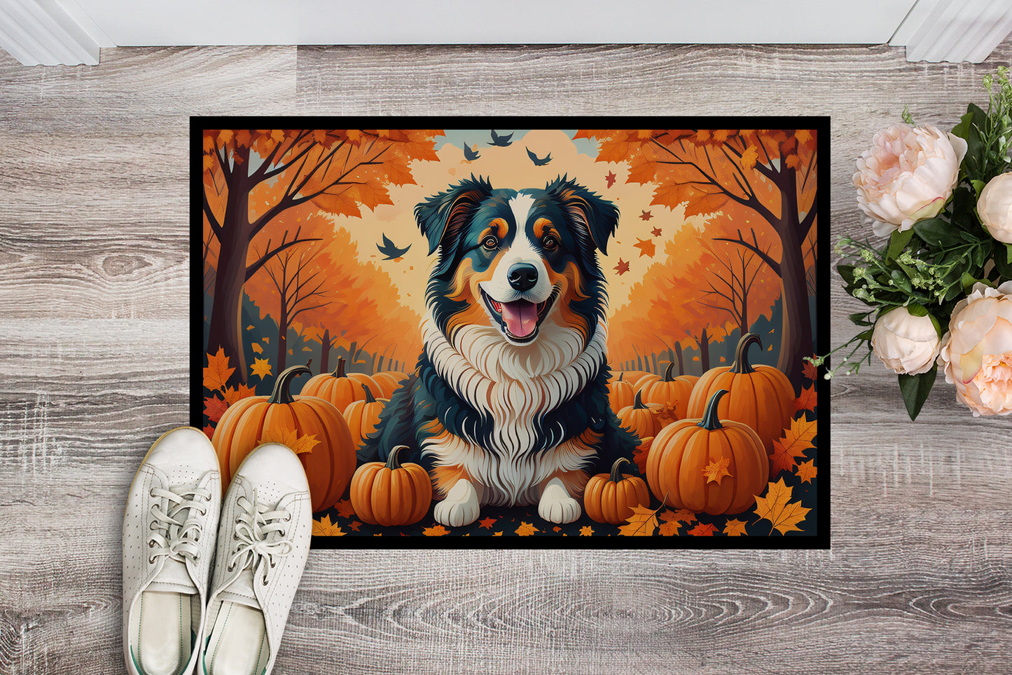 Australian Shepherd Terrier Fall Doormat