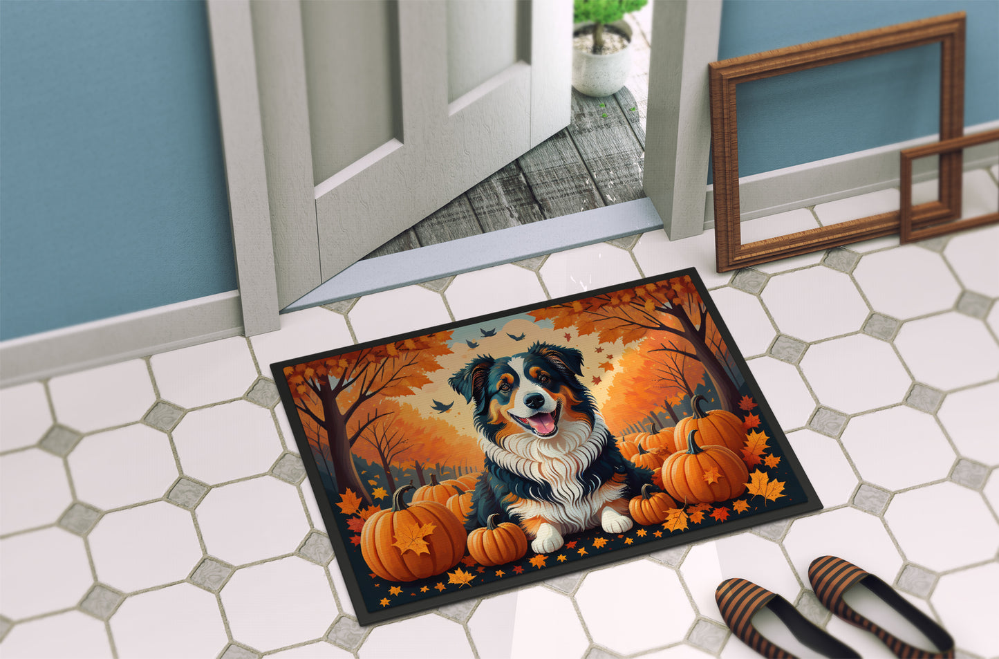 Australian Shepherd Terrier Fall Doormat