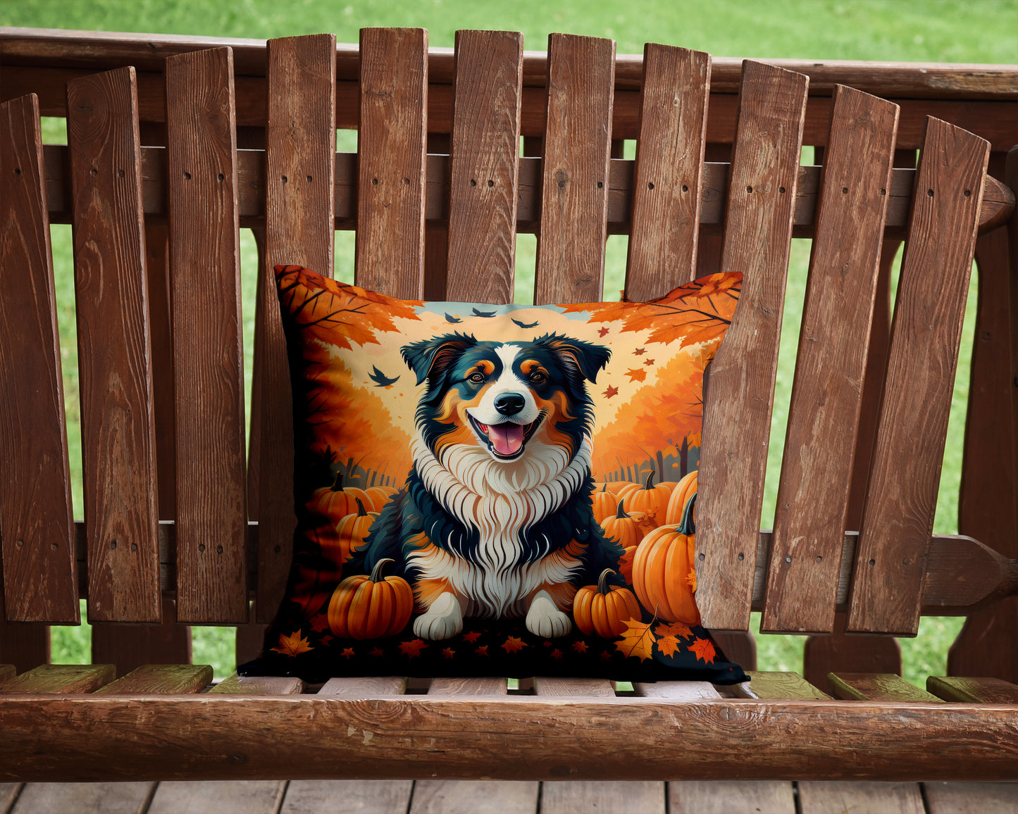 Australian Shepherd Terrier Fall Throw Pillow