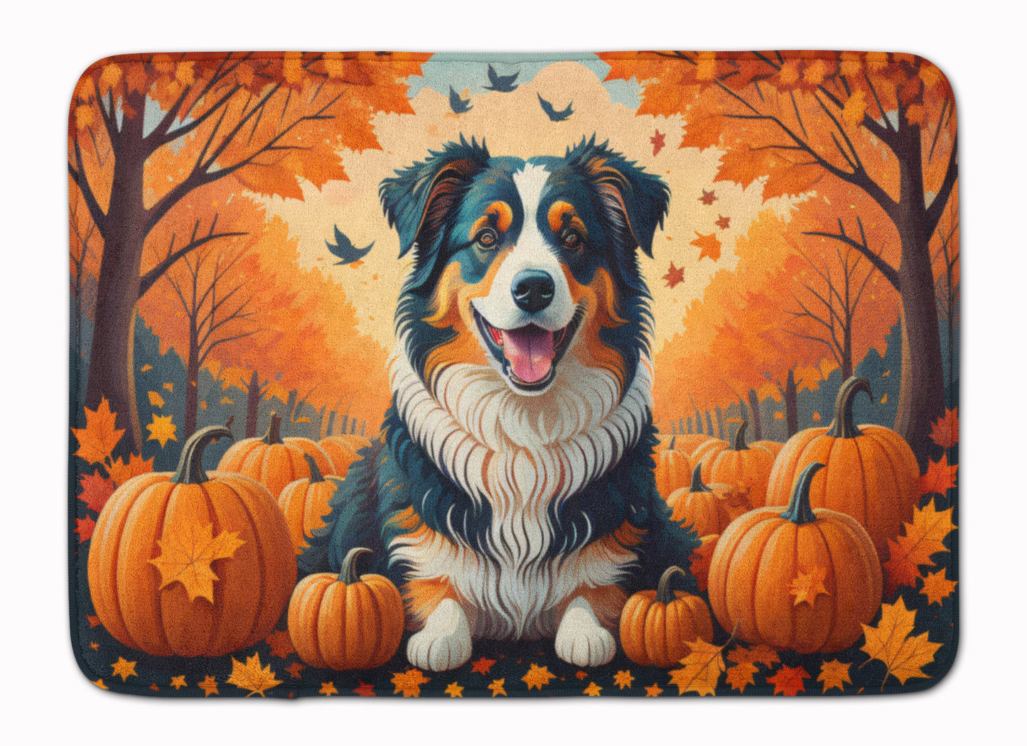 Buy this Australian Shepherd Terrier Fall Memory Foam Kitchen Mat