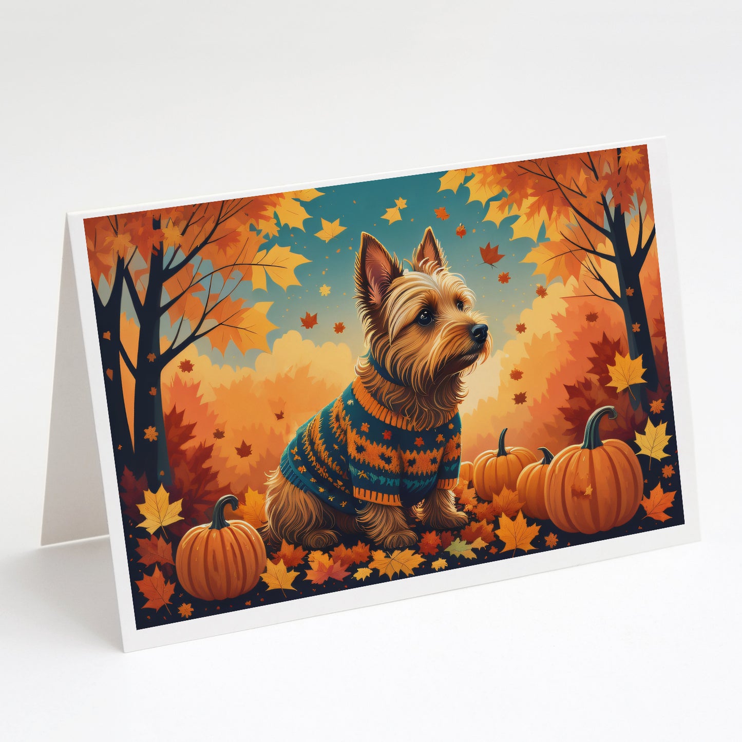 Buy this Australian Terrier Terrier Fall Greeting Cards Pack of 8