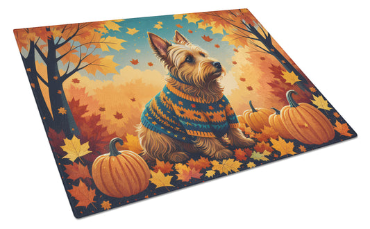 Buy this Australian Terrier Terrier Fall Glass Cutting Board