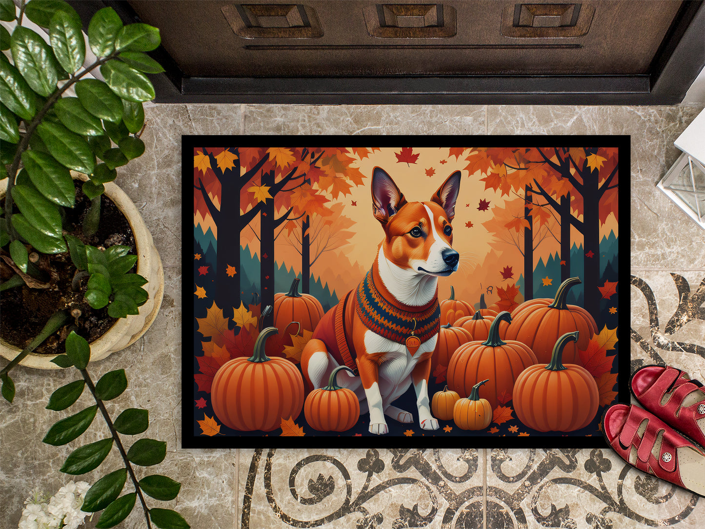 Red Basenji Fall Doormat