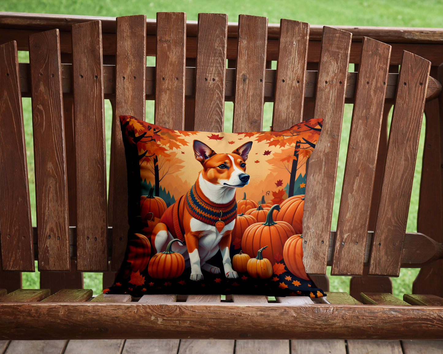 Red Basenji Fall Throw Pillow