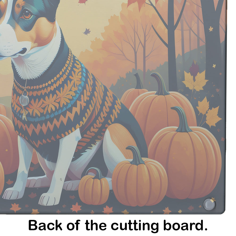 Basenji Fall Glass Cutting Board