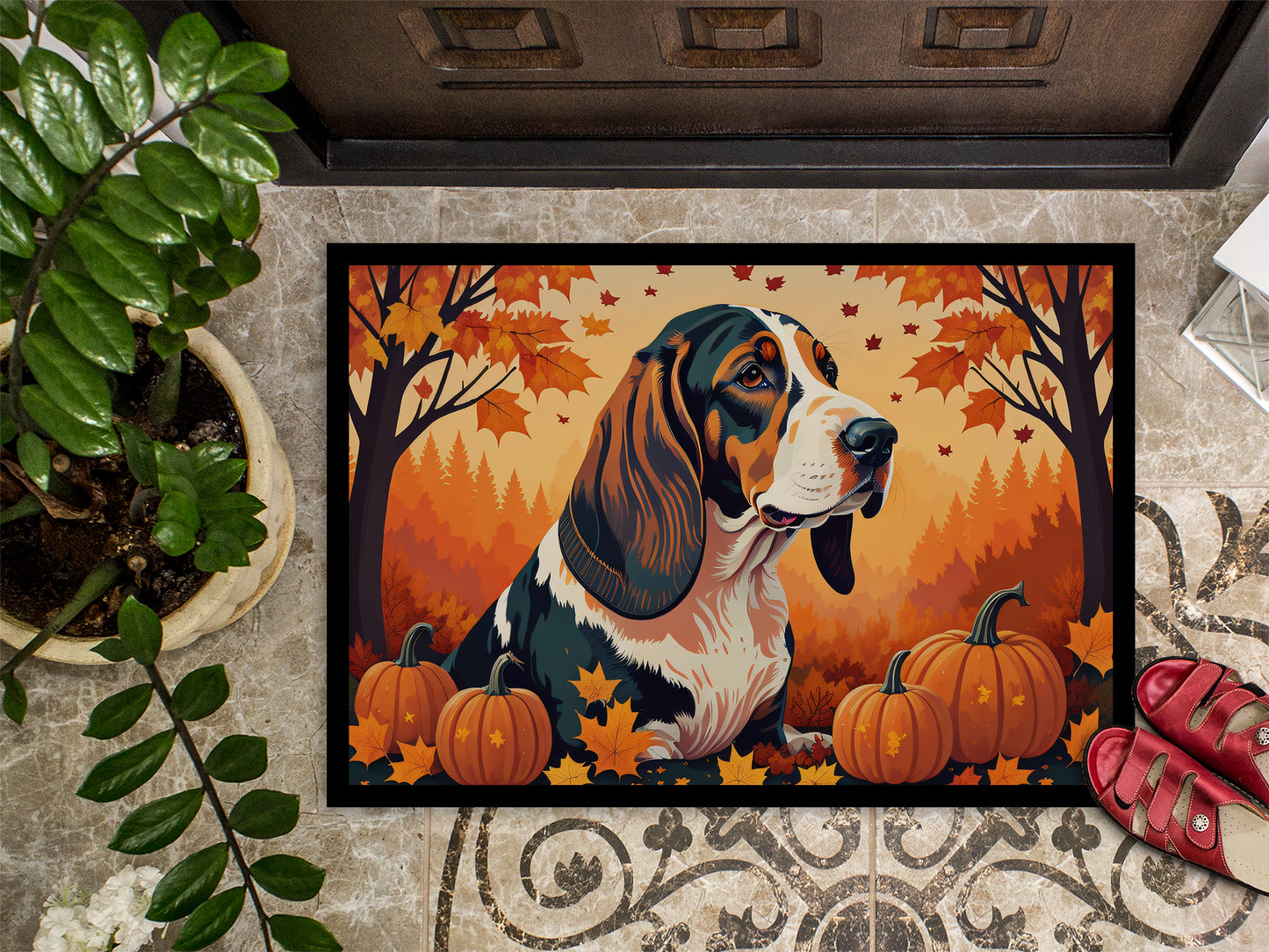 Basset Hound Fall Doormat