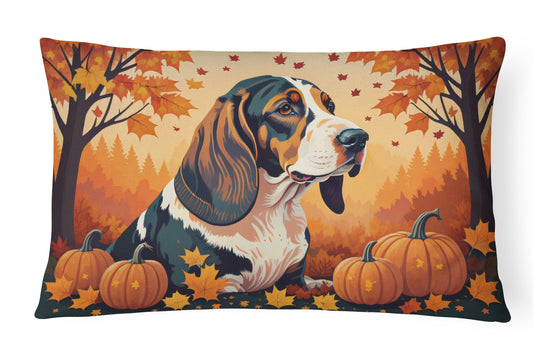 Buy this Basset Hound Fall Throw Pillow