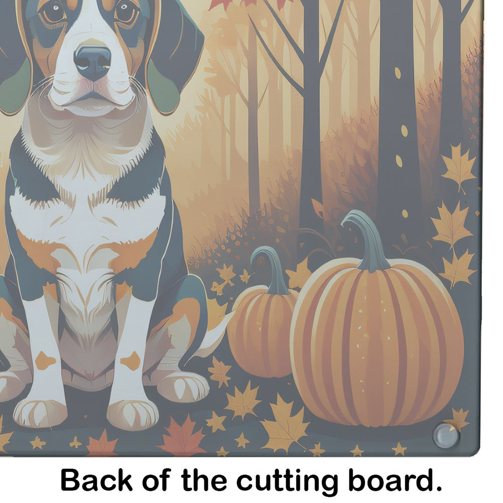 Beagle Fall Glass Cutting Board