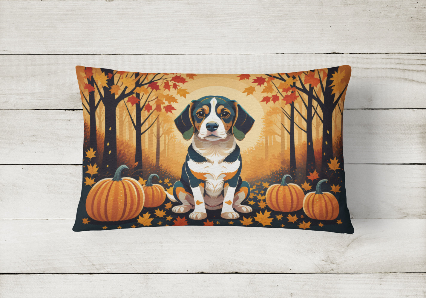 Beagle Fall Throw Pillow