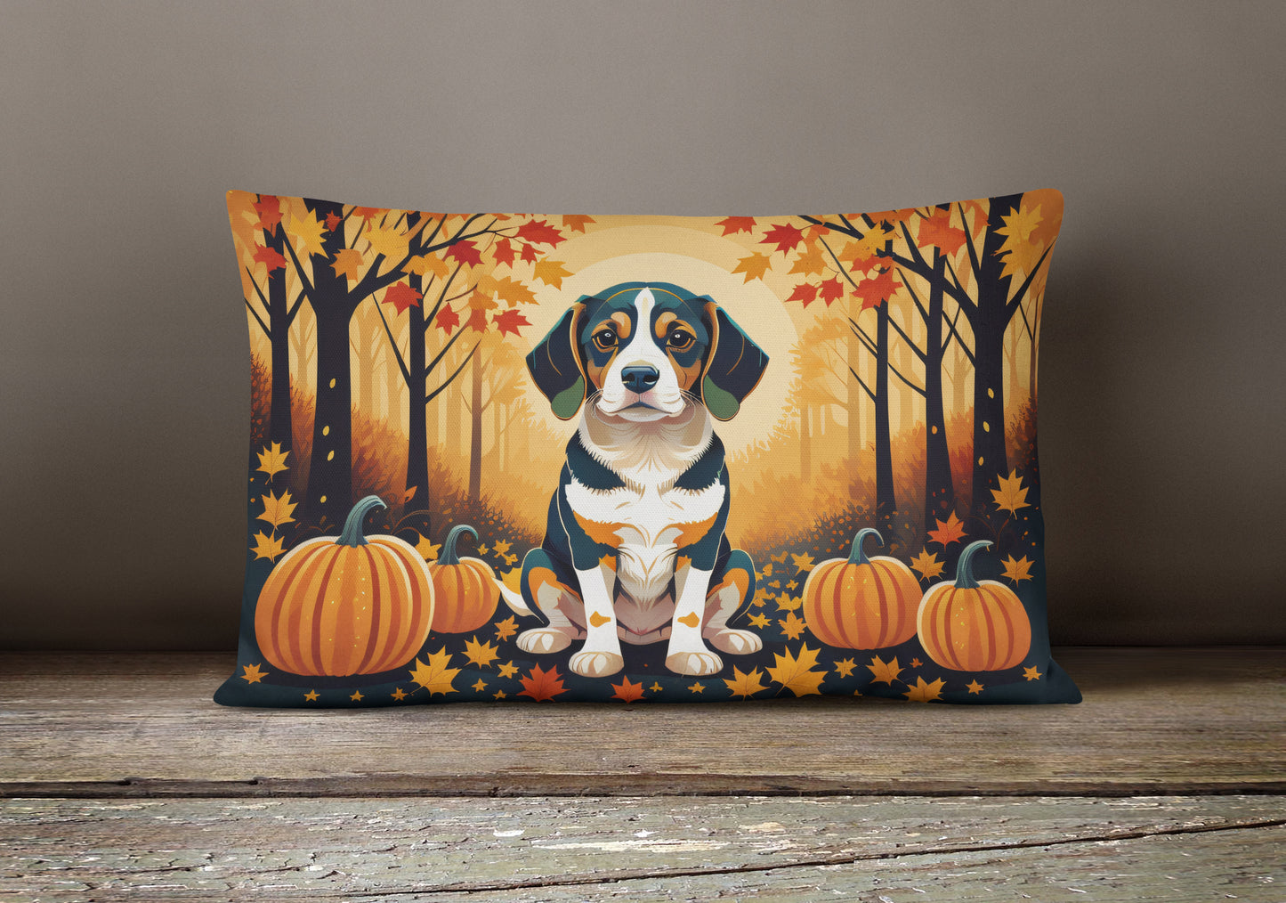 Beagle Fall Throw Pillow