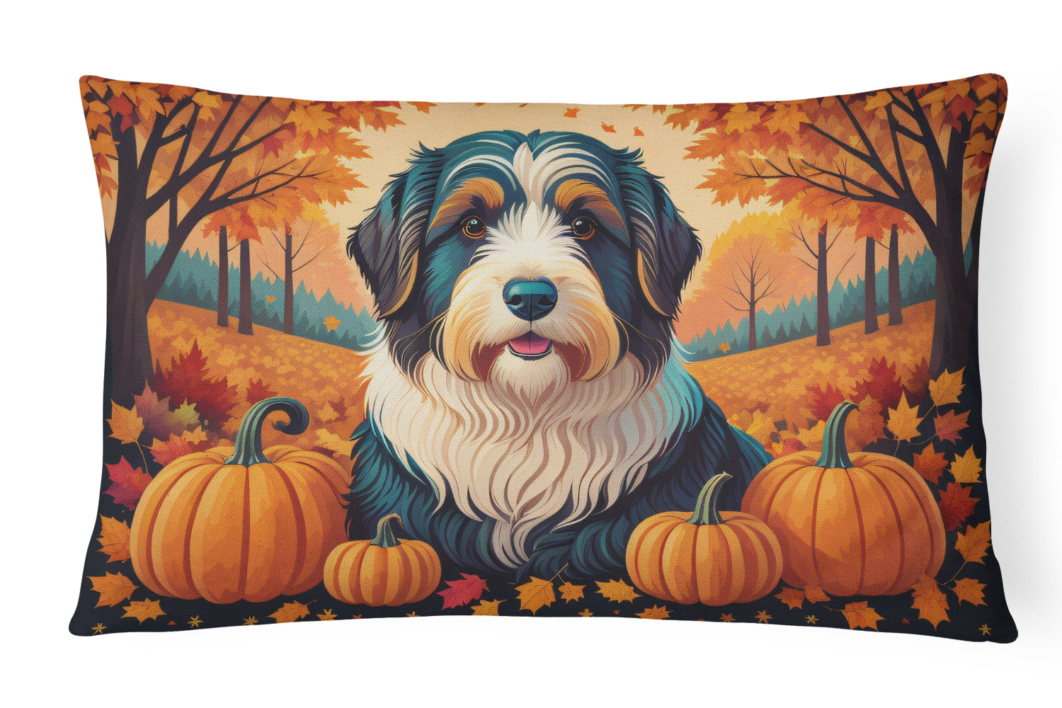 Buy this Bearded Collie Fall Throw Pillow