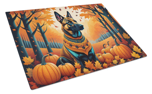 Buy this Belgian Malinois Fall Glass Cutting Board