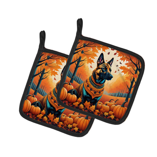 Buy this Belgian Malinois Fall Pair of Pot Holders