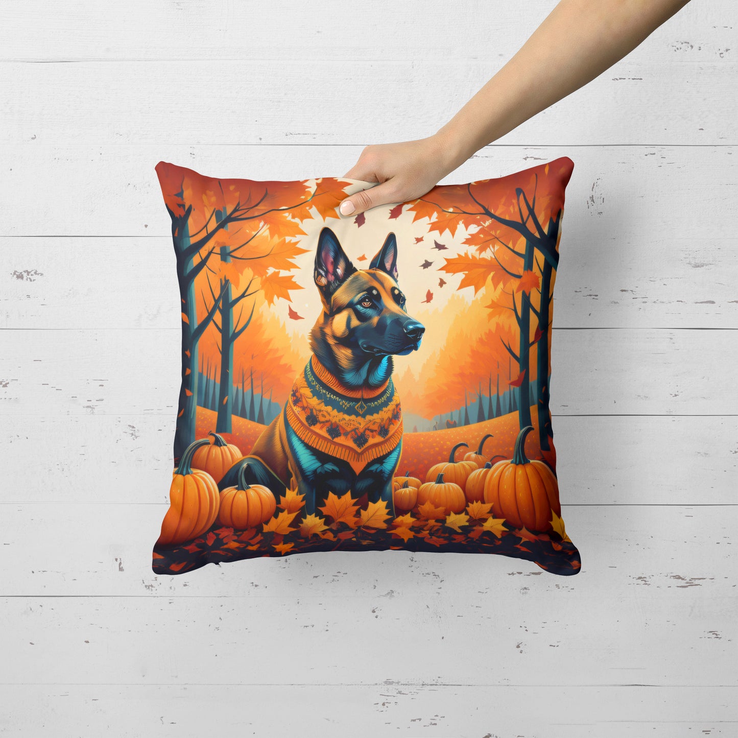 Belgian Malinois Fall Throw Pillow