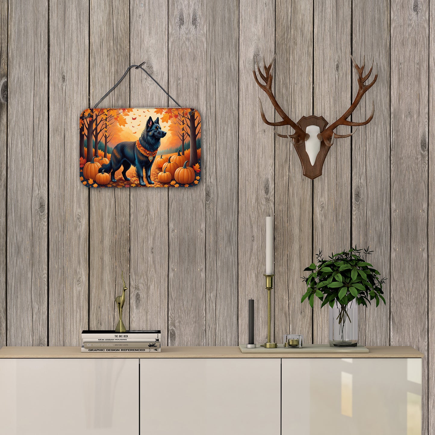 Belgian Sheepdog Fall Wall or Door Hanging Prints