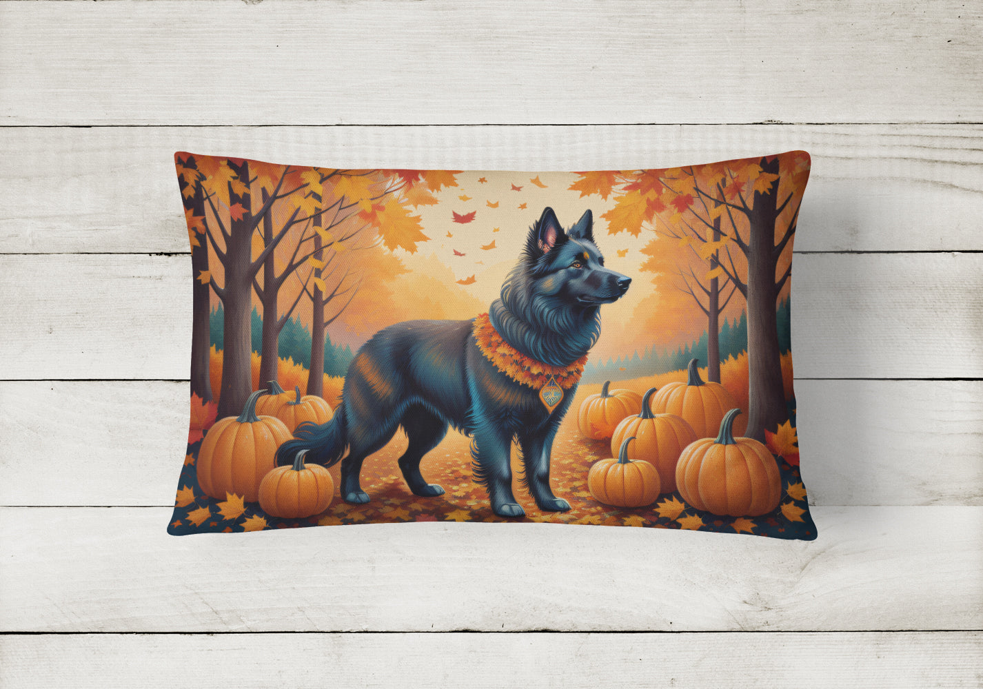 Belgian Sheepdog Fall Throw Pillow